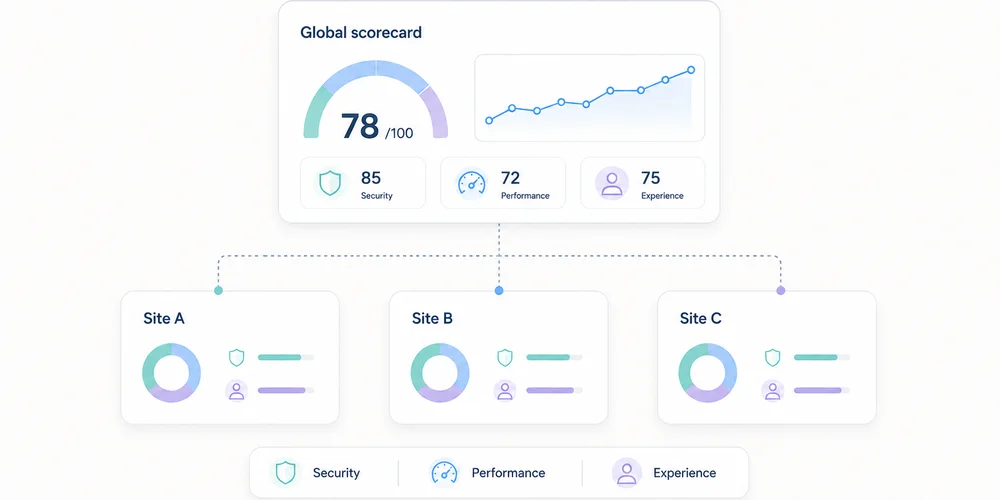 Multi-site analytics dashboard: manage 5, 10 or 30 websites without losing clarity